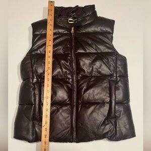 Polo Ralph Lauren Women's Quilted Leather Puffer Vest Brown Size 8 Retail $495 🔥